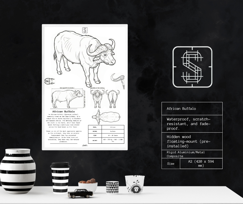 African Buffalo – Premium Metal Art Print