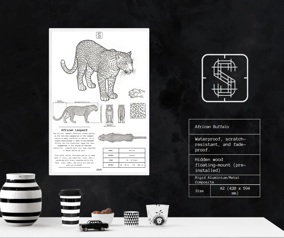 African Leopard - Premium Metal Art Print