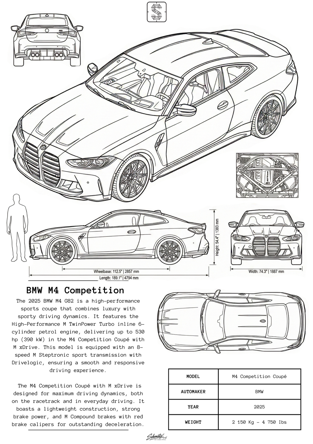 BMW G82 M4 Competition – Premium Metal Art Print