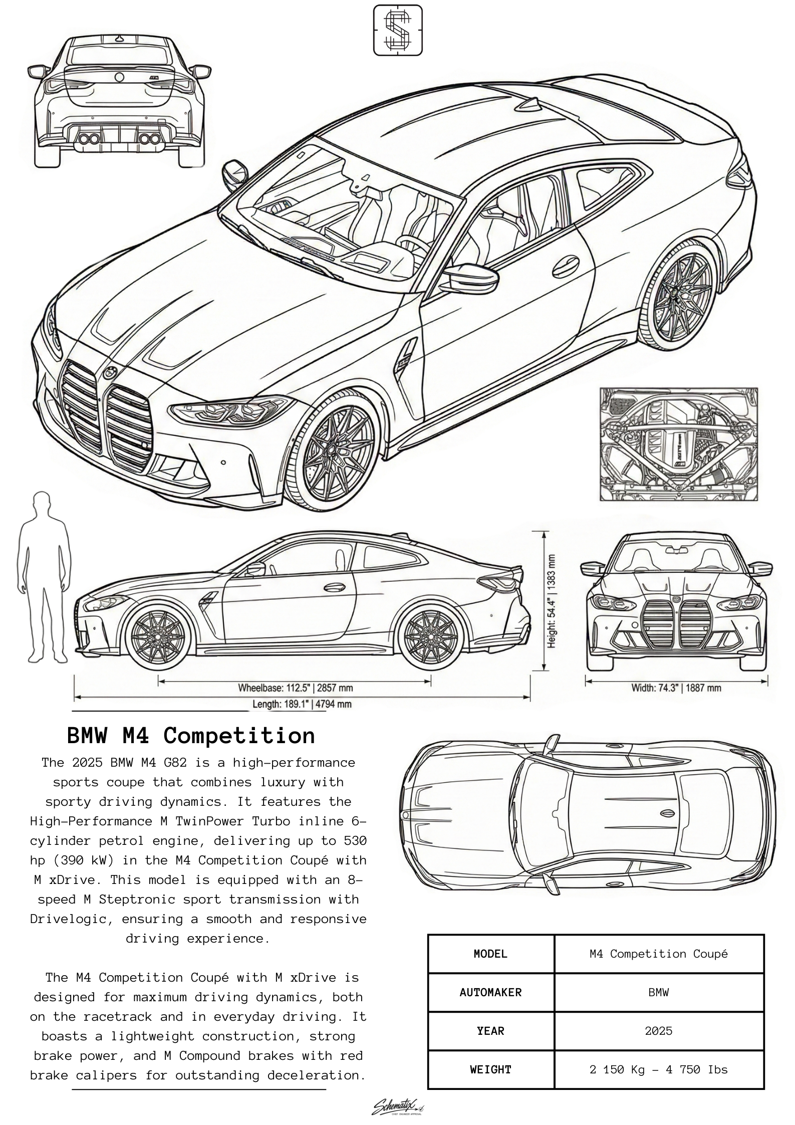 BMW G82 M4 Competition – Premium Metal Art Print