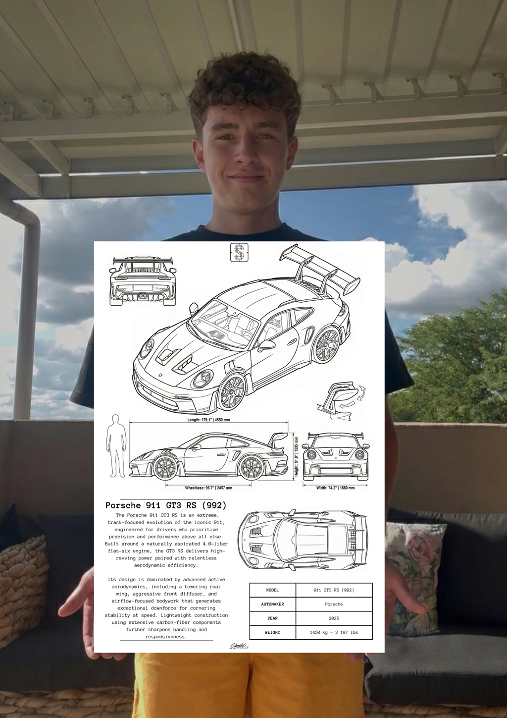 Porsche GT3 RS – Premium Metal Art Print