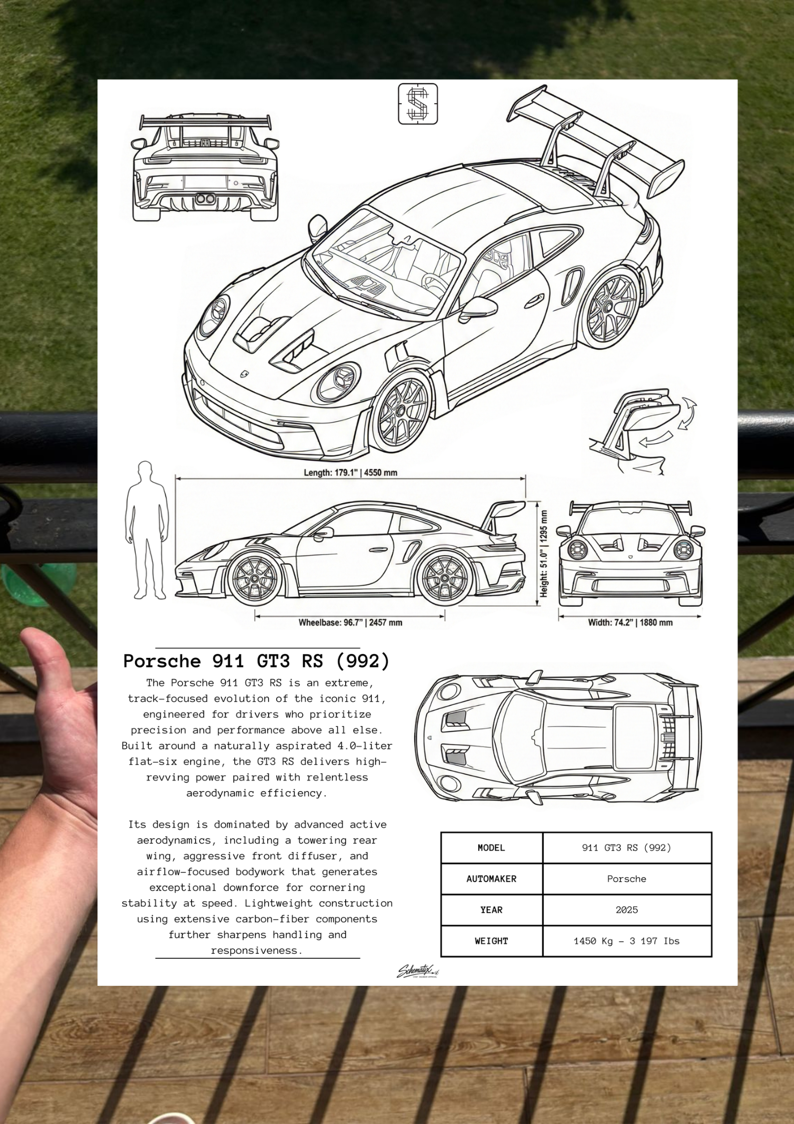 Porsche GT3 RS – Premium Metal Art Print