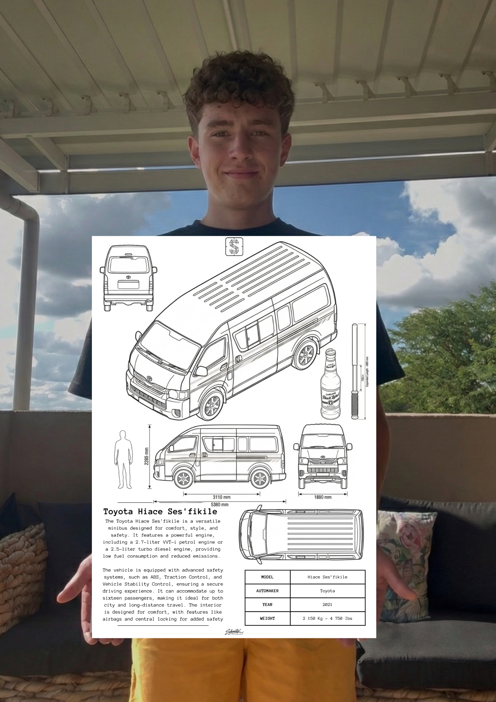 Toyota Hiace Ses'fikile – Premium Metal Art Print