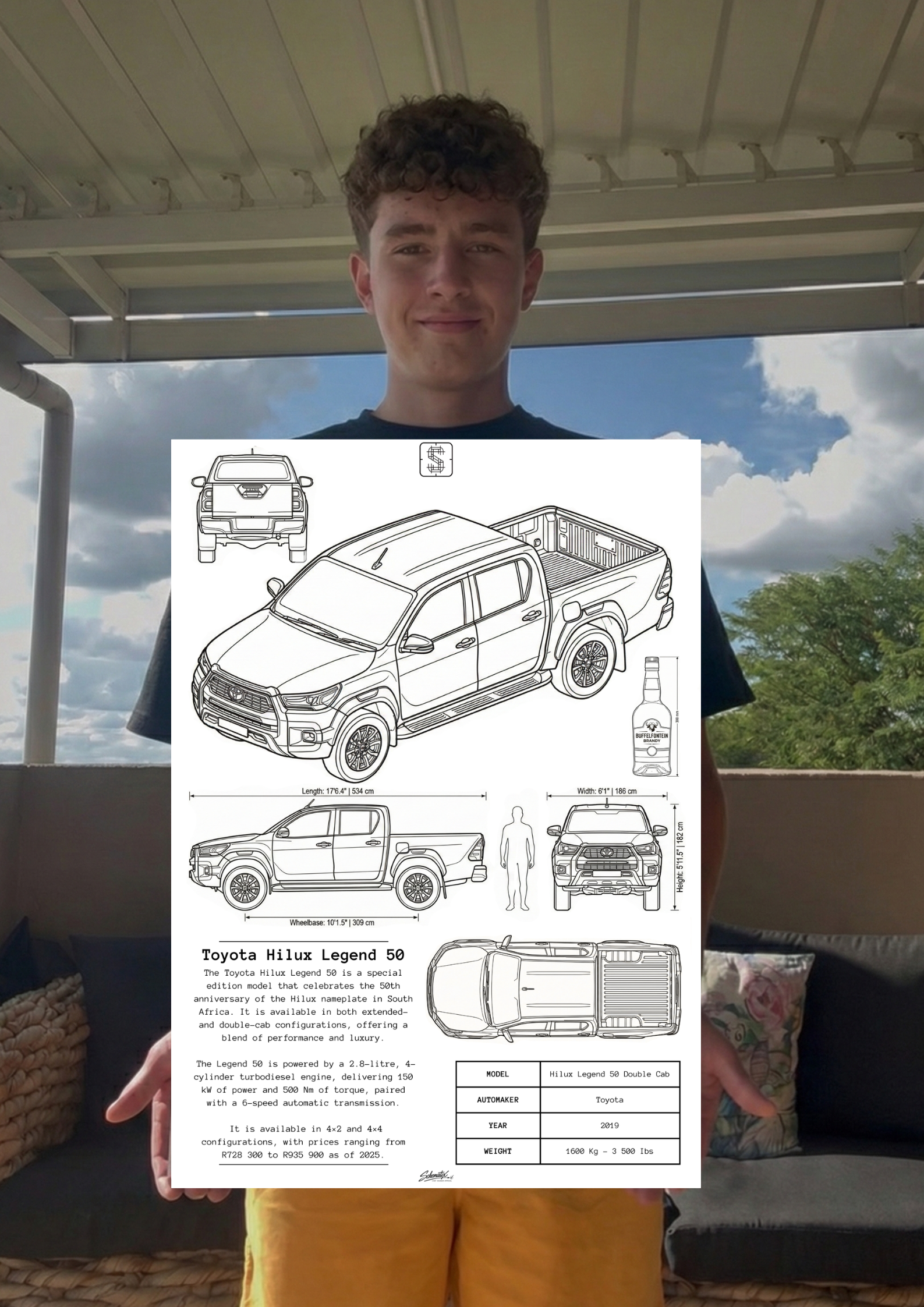 Toyota Hilux Legend 50 – Premium Metal Art Print