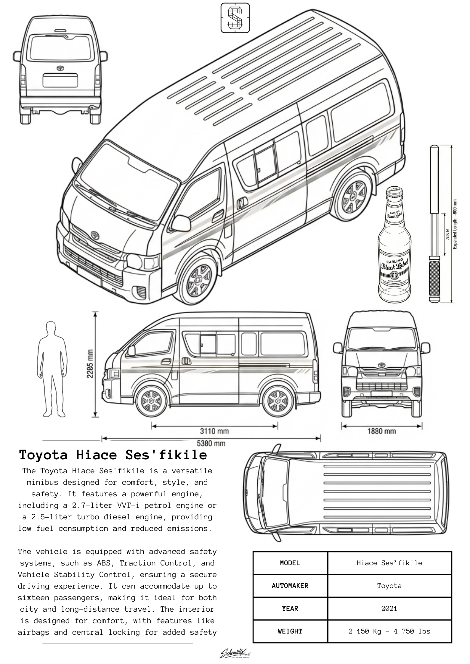 Toyota Hiace Ses'fikile – Premium Metal Art Print