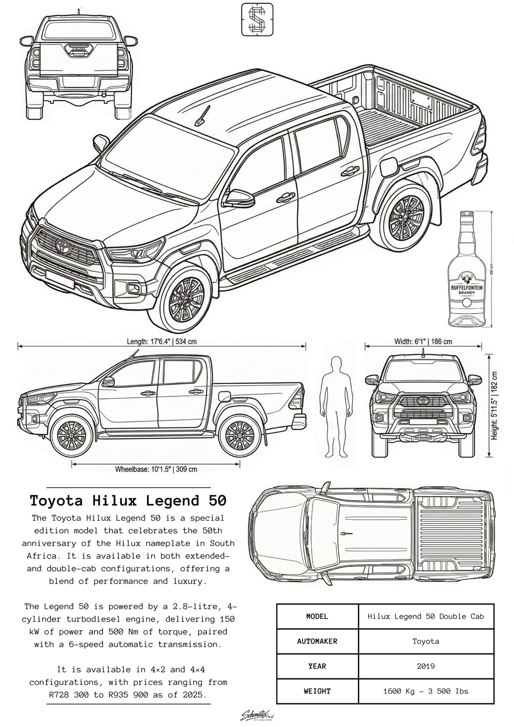 Toyota Hilux Legend 50 – Premium Metal Art Print