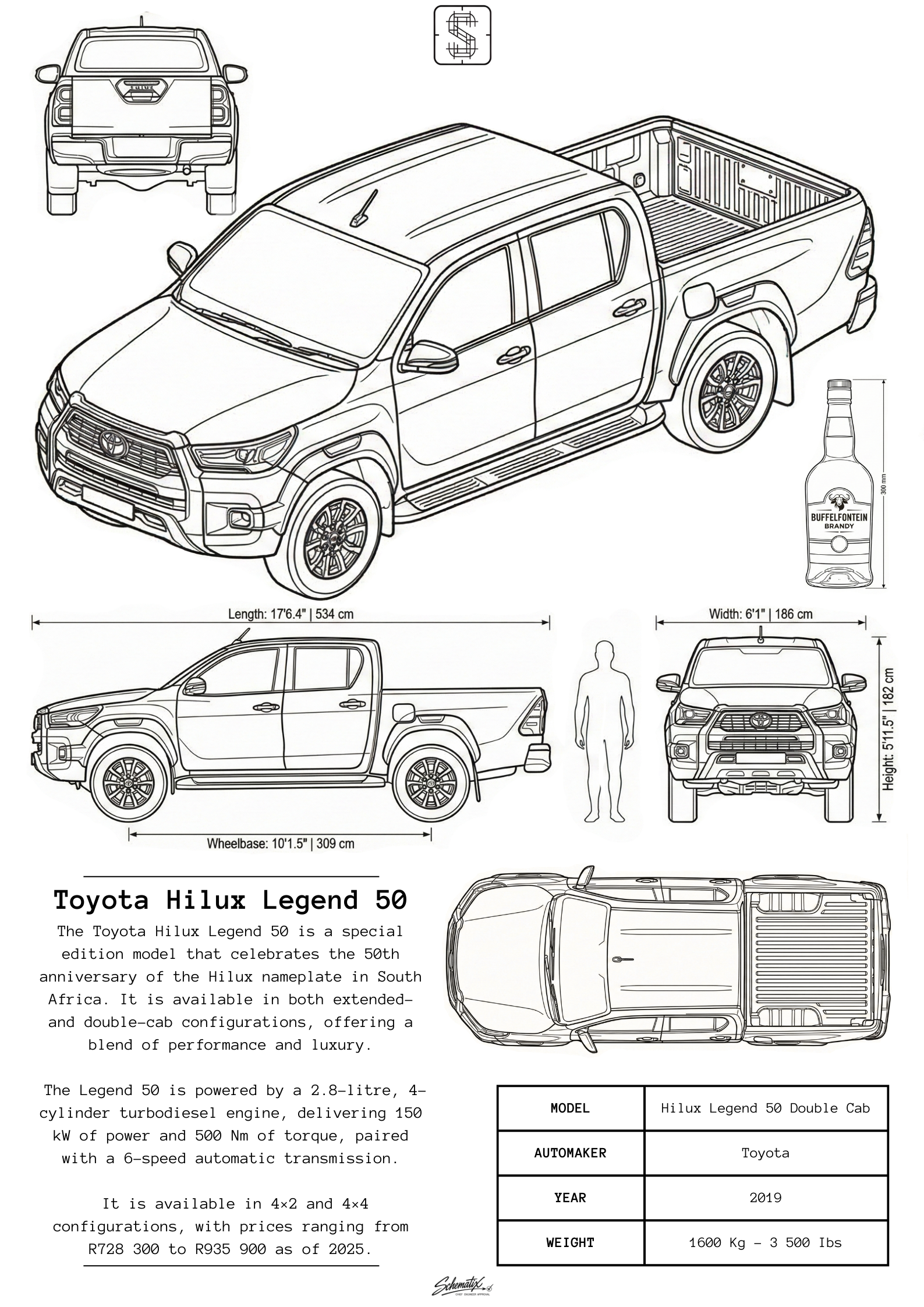 Toyota Hilux Legend 50 – Premium Metal Art Print