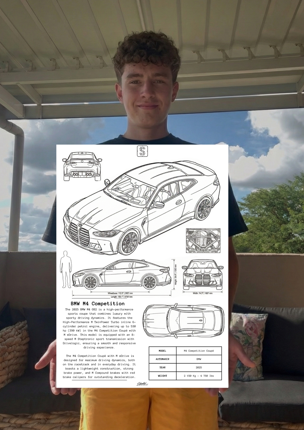 BMW G82 M4 Competition – Premium Metal Art Print